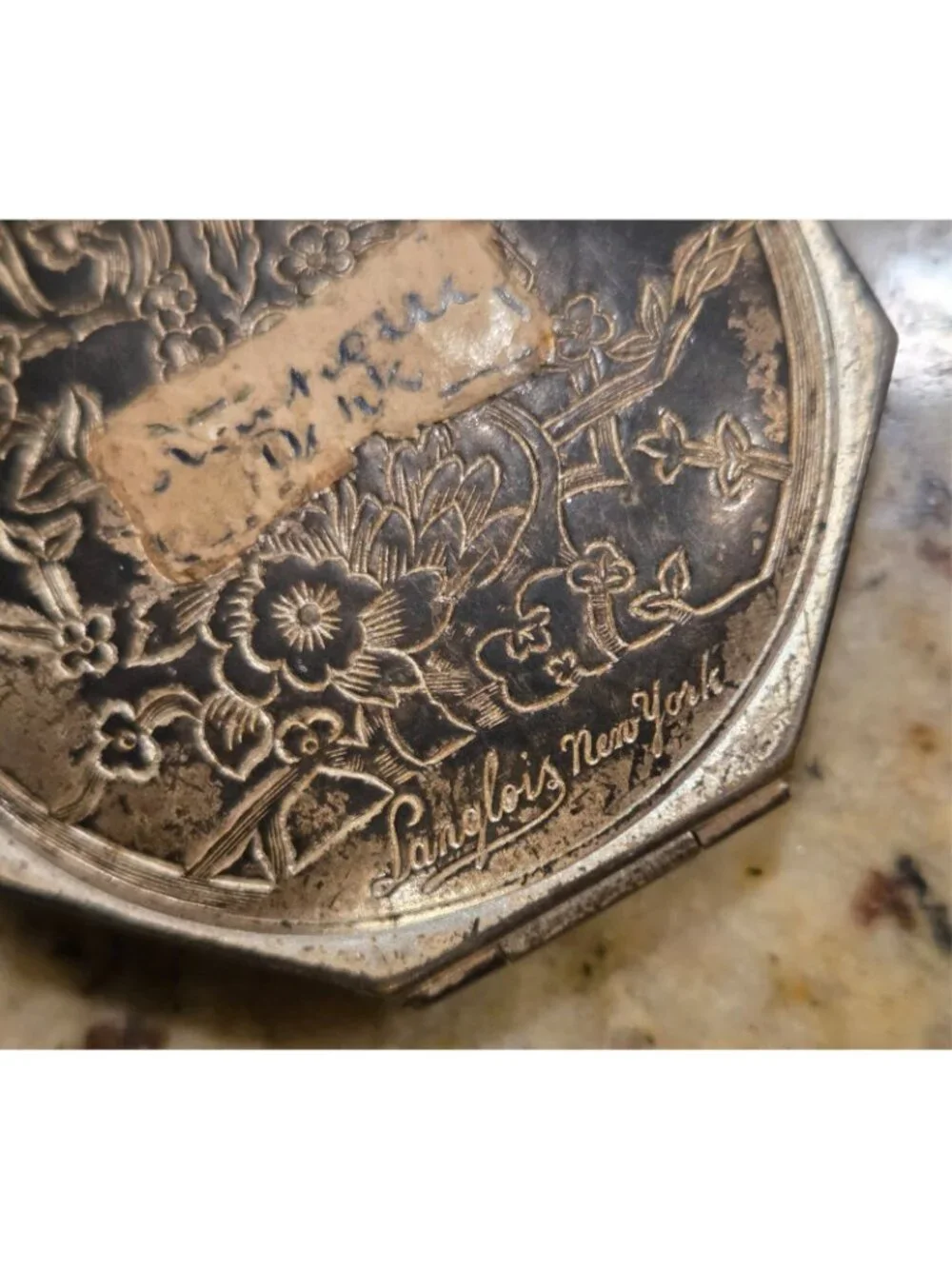 Vintage Langlois New York Shari with Powder Compact Antique